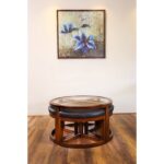 Smart coffee table with four ottoman.