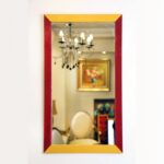 Mirror with vintage wooden frame.