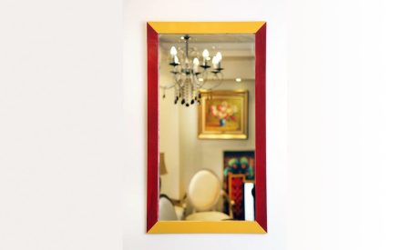 Mirror with vintage wooden frame.
