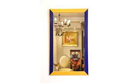 Mirror with vintage wooden frame.