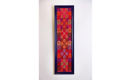 Handmade Sinai fabric with vintage wooden frame.