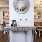 Wave console table with wave mirror