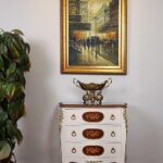 White chest with marquetry