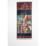 Oil painting on canvas with vintage silver frame