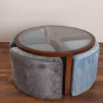 closed coffee table with 4 ottoman