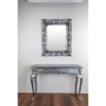 vintage silver console table with mirror
