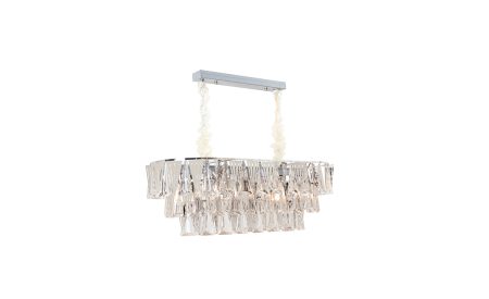 Silver Stainless steel & Crystal Chandelier