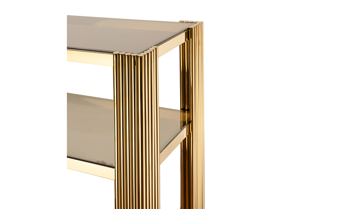 Piano Gold - Plated Console Table - Image 2