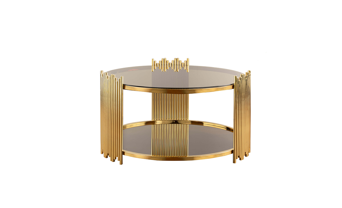 PVD Gold plated Round coffee table - Image 2