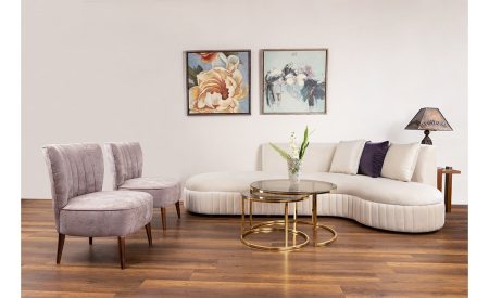 Banana Sofa With Two Art Deco Chairs