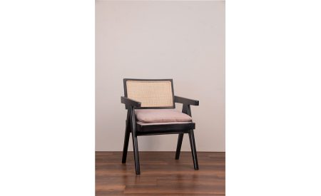 Mid -  Century Black Wooden Chair